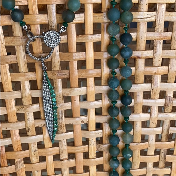 Monisha Melwani Emerald Green Beaded Necklace - Picture 2 of 4